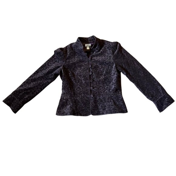 Ann Taylor Loft Velvet Blazer Plum Color Size 12 - Picture 10 of 11